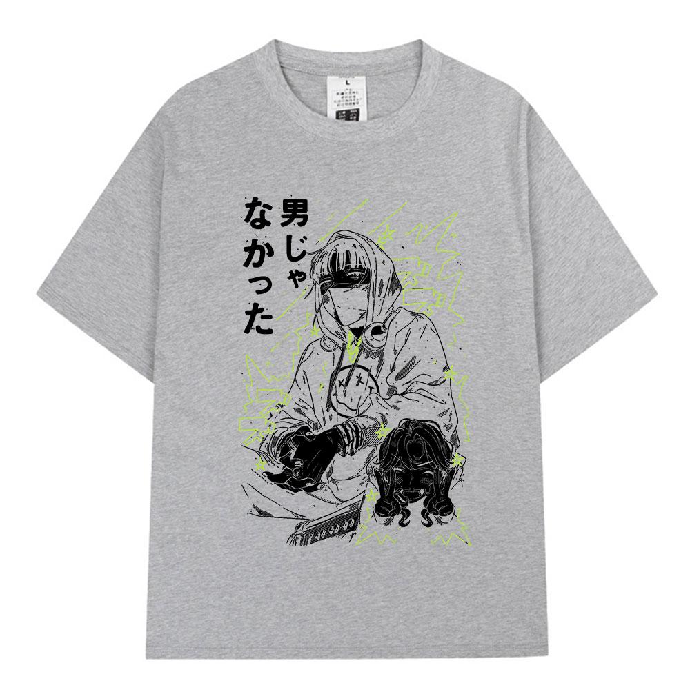 Anime The Guy She Was Interested in Wasnt A Guy At All Tshirts Unisex Women Clothing Fashion Loose T Shirts Cotton Casual T Shirt