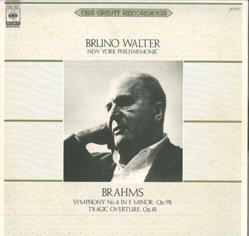 

LP Record BRUNO WALTER - Brahms: Symphony No. 4 and others 20AC1952 CBS SONY Japan Classical Used