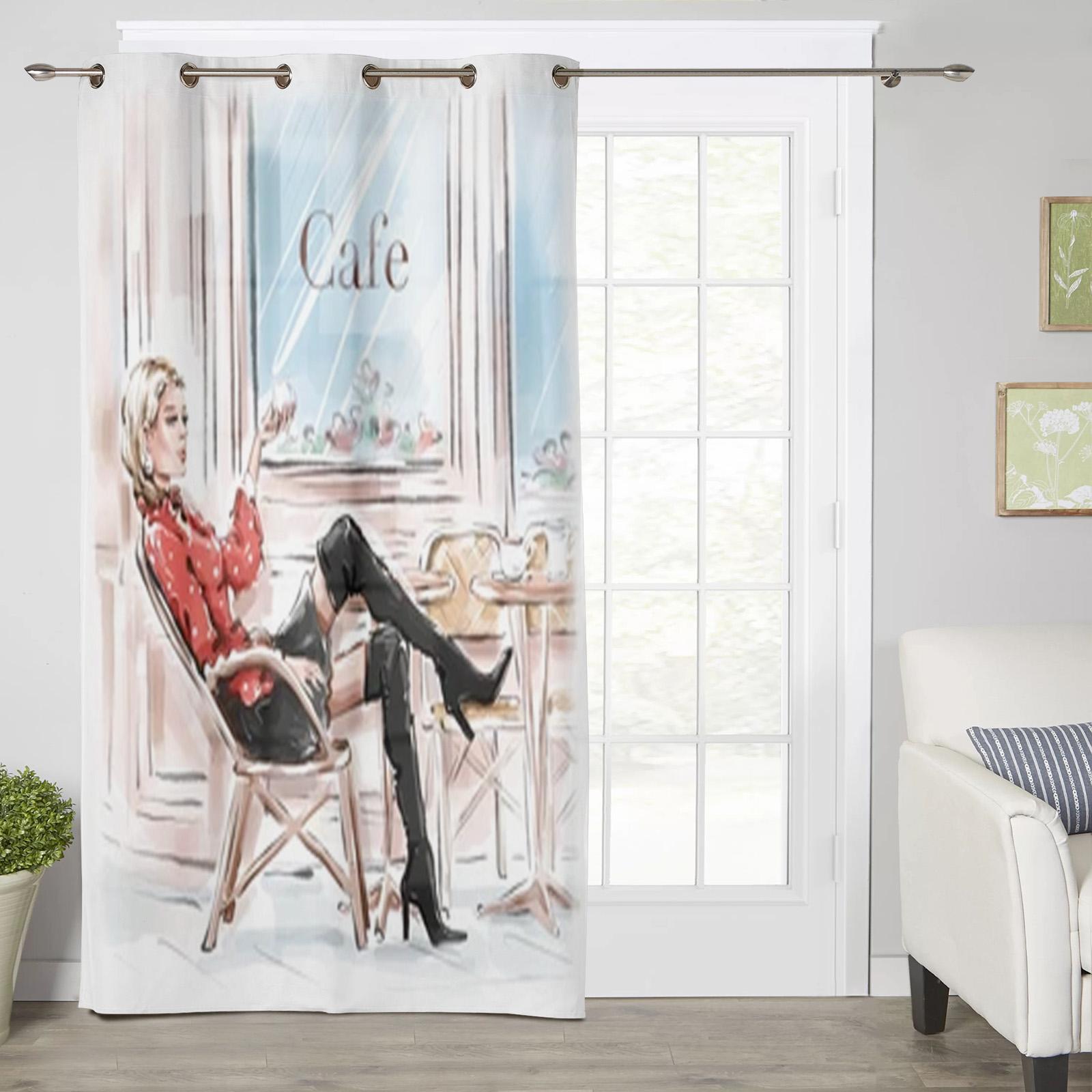 Нарисованные вручную красивые женские шторы для гостиной — фото 2