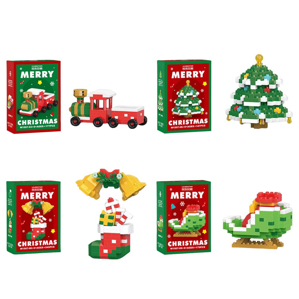 Santa Claus Reindeer Puzzle Assembling Bricks Christmas Elk Deer Santa Claus Building Blocks Micro Building Block for Kids