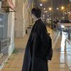 Men's Korean Style Over-the-Knee Wool Winter Coat - Thickened, Mid-Length, Loose Fit
