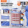 VEVOR 5 Tiers Lab Carts, Lab Utility Cart with 5 Drawers & 4 Silent Wheels, Mobile Medical Cart with PP Material