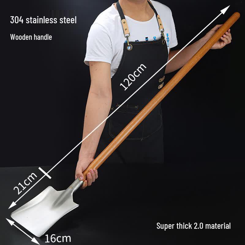 Chuan Ye Extra Large Stainless Steel Wok Spatula with Wooden Handle