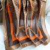 New Letter Imitation Silk Scarf for Women's Sunshade Fashion Trendy Printed Imitation Silk Plain Scarf