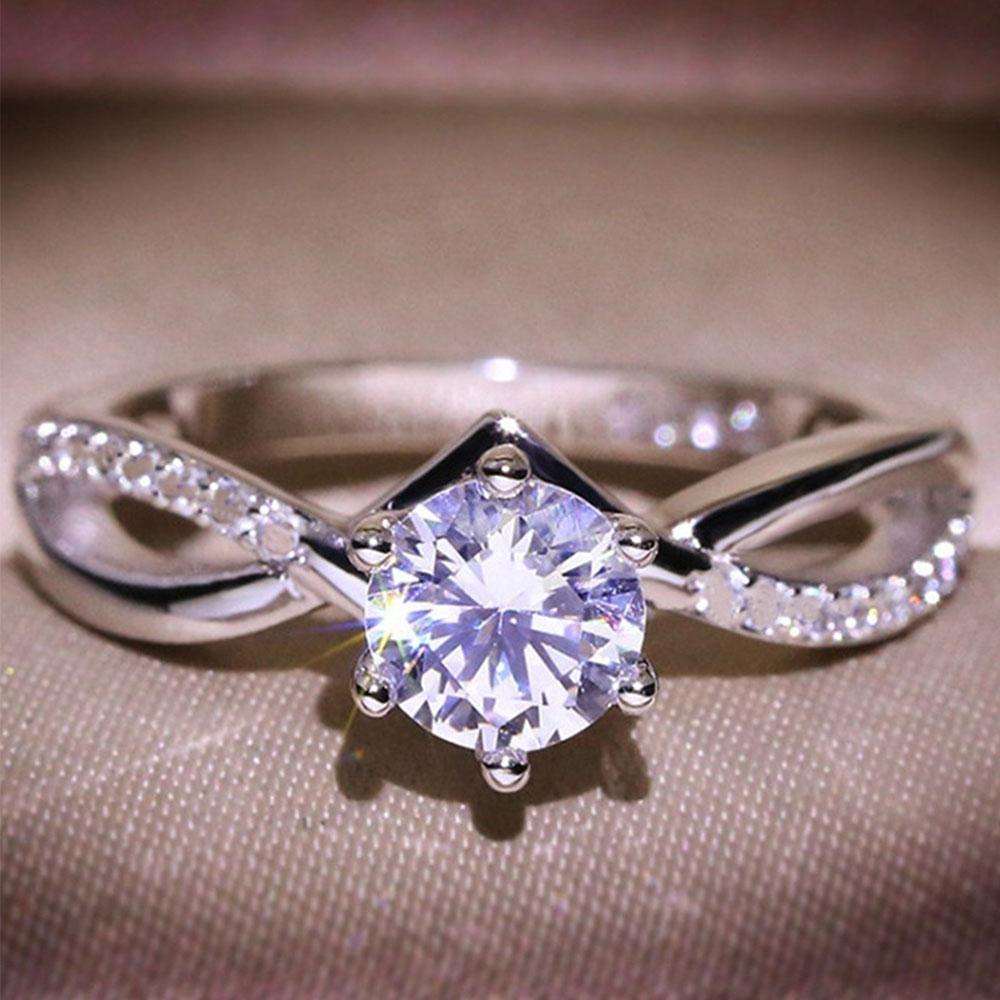 V Chevron Solitaire Ring CopperCZ Paved Promise Engagement Ring for Women Wedding Jewelry