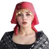 Floral Print Golden Beaded Hijab Breathable Elegant Turban Hat Fashion Triangle Headscarf  Eid Gift