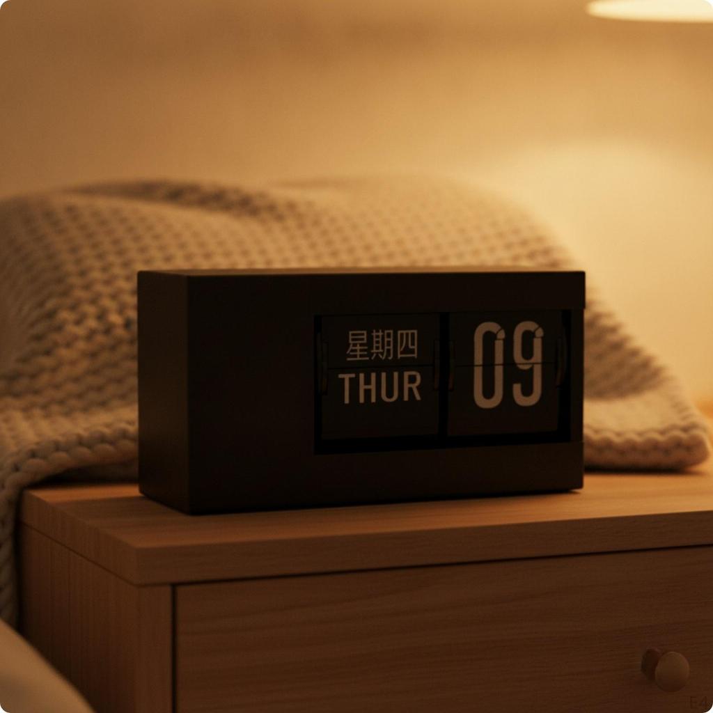 Easy to Read Flip Clock with Calendar | Compact Tabletop Design, Minimalist Decorative
