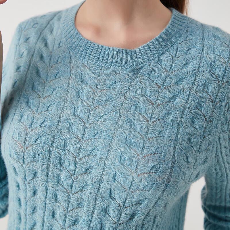 Zhaojun Women's Pure Color Round Neck Cashmere Sweater