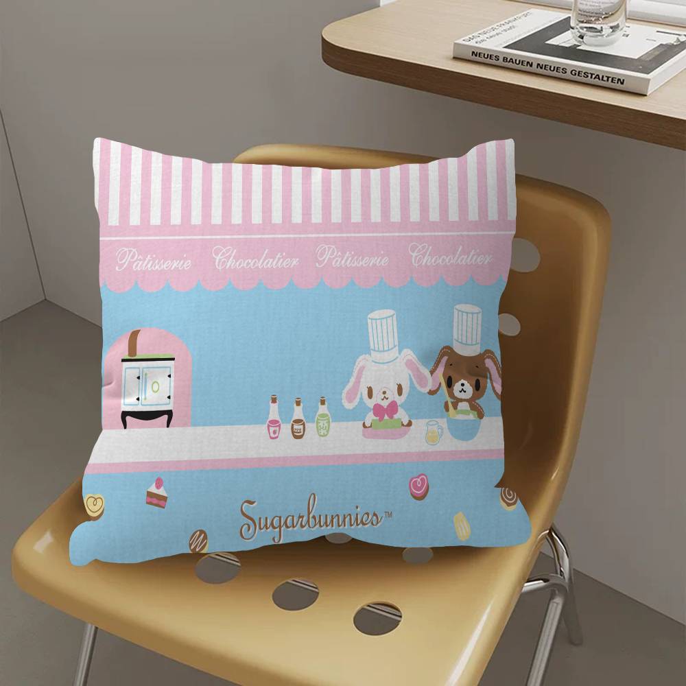 Cartoon Niedliche S-Sugarbunnies Kissenbezug Kissenhülle Deko Kissenbezug Bedruckter Kissenbezug für Sofa