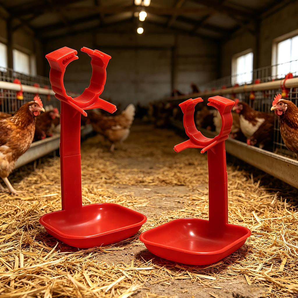 10Pcs Chicken Waterer Cup with Hanging Bracket - Durable Red Drinker for Poultry Farm Coop Watering System