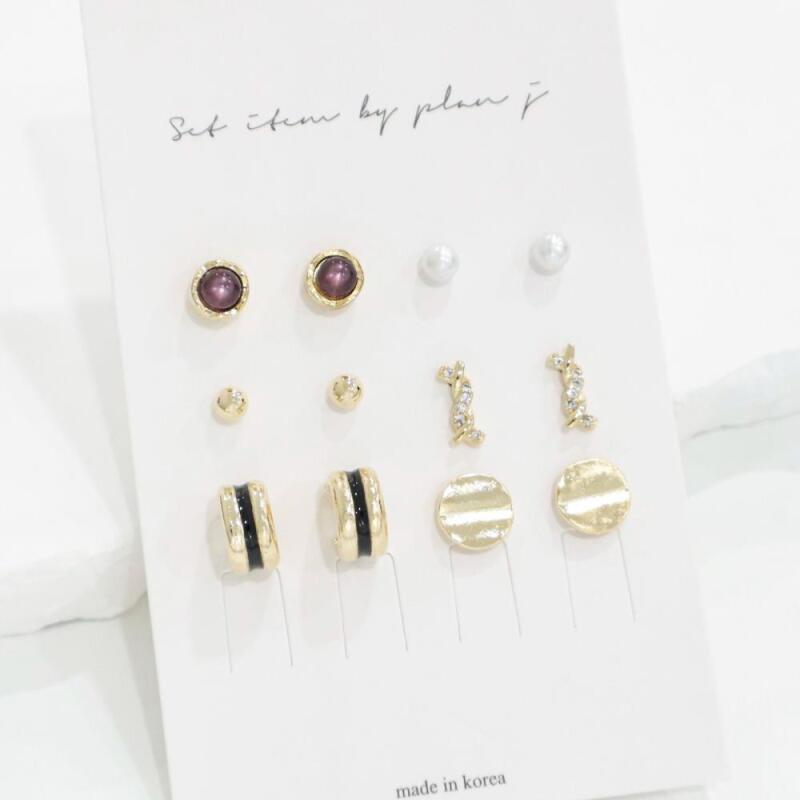

Women s Spring Simple Warm-Tone Cool-Tone Silver Earring Set A28883_Silver