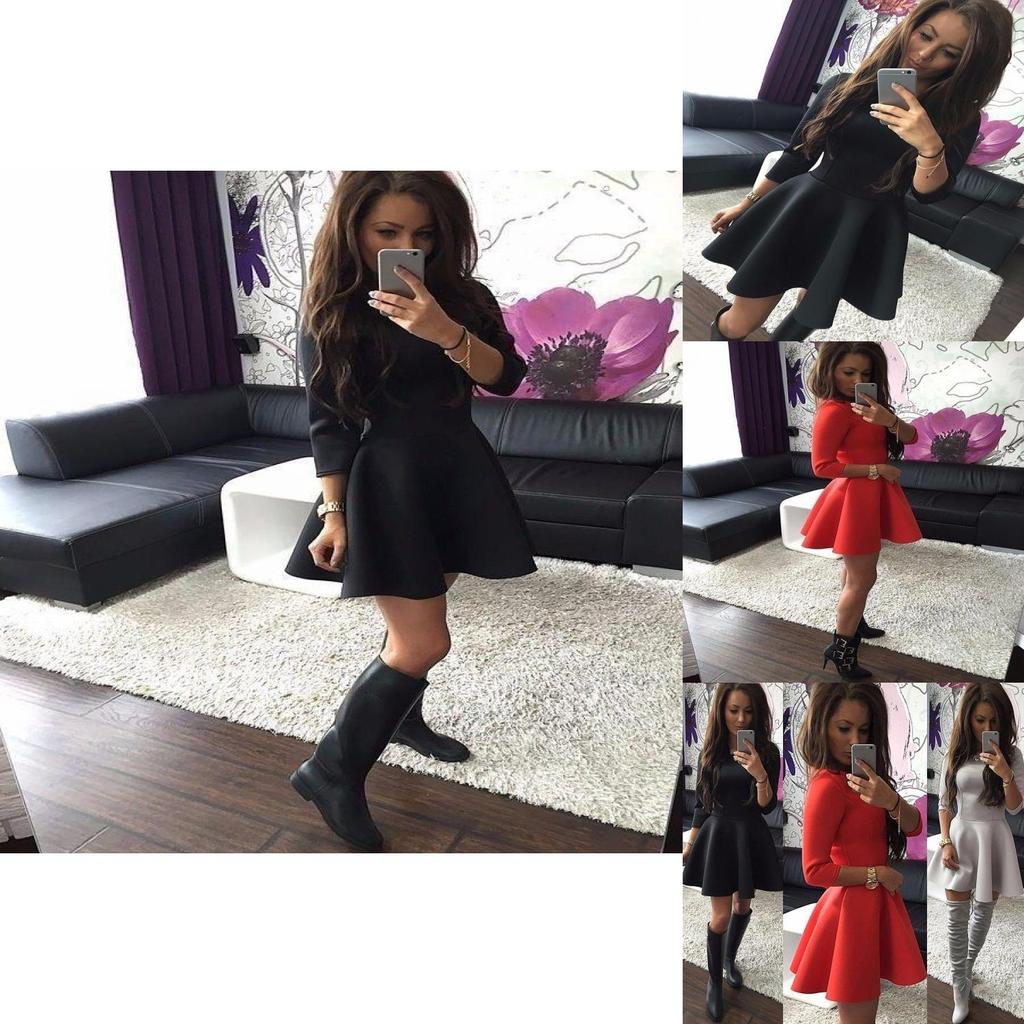 Elegant Summer Womens Lace Party Cocktail Mini Dress With Short Skater Sleeves