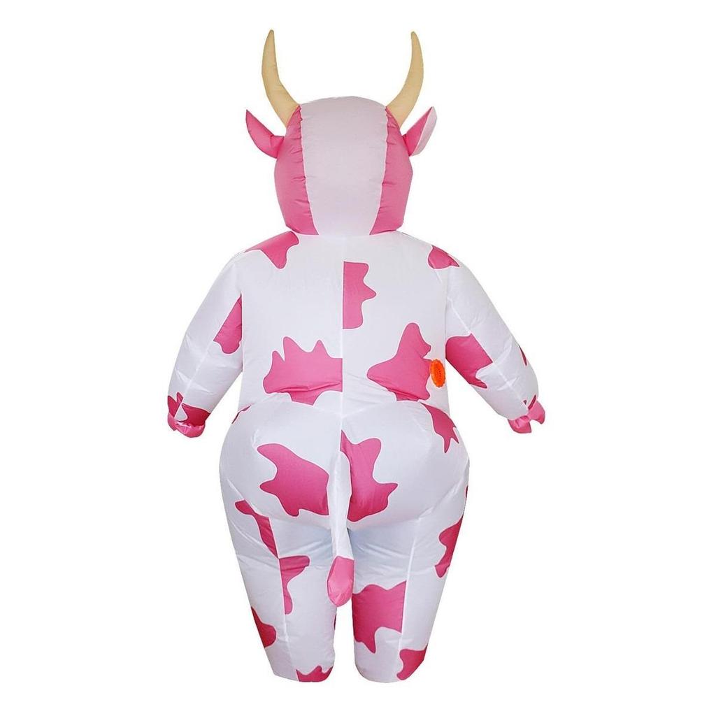 Aufblasbares rosa Kuhkostüm, für Erwachsene