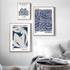 Navy Blue Abstract Matisse William Morris Wall Art Print Canvas Painting France Flower Nordic Posters Decor Pictures Living Room