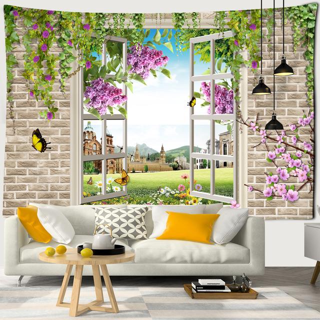 Beautiful Flowers Tapestry Wall Hanging Cloth Tapestries Carpets Dorm Art Decor Polyester Picnic Beach Towel