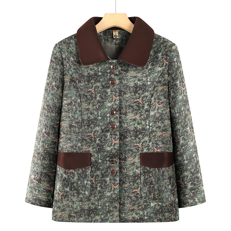 

Женская одежда пальто тонкое год старый 00 осенняя одежда топ свободная одежда 5XL [recommended 150-80kg] зелёный