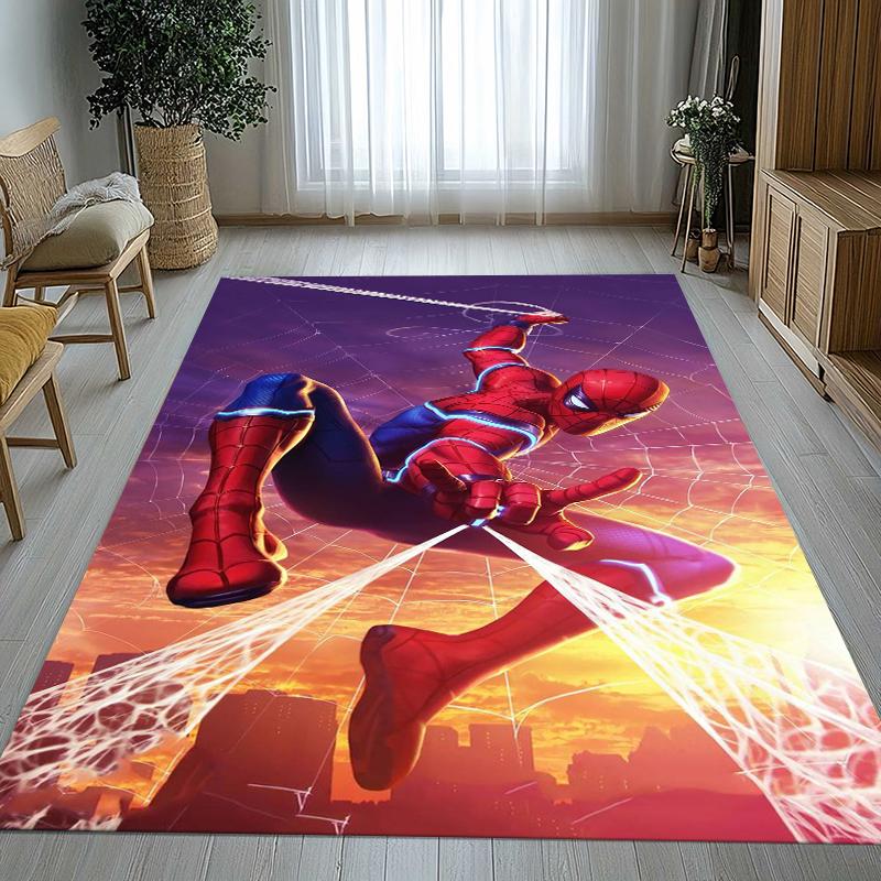 Marvel Avengers Spider Man Cartoon Living Room Non-Slip Area Rug Soft Carpet for Bedroom Kids Playroom Sofa,Home Decor Doormat