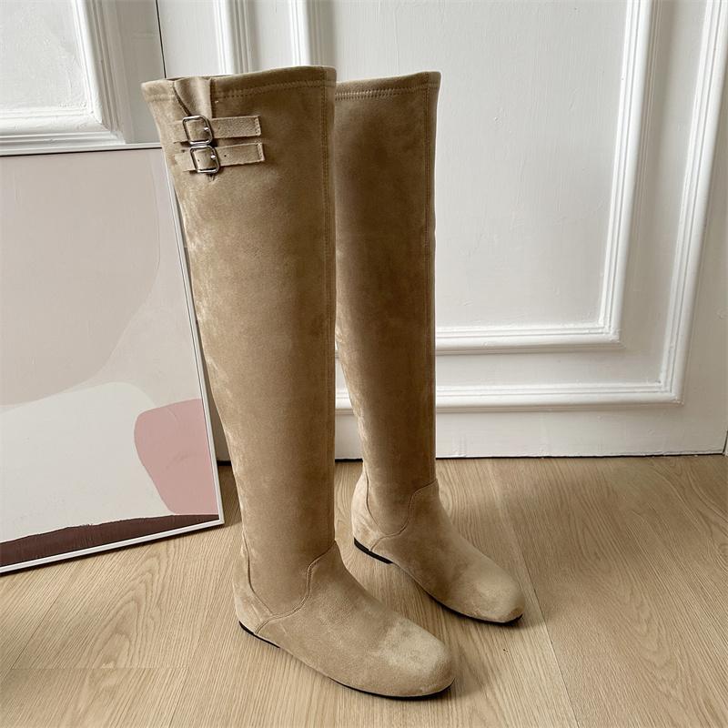 Vintage Internal Elevation Women Western Thigh High Boots Shoes Autumn Winter Designer Ladies Stretch Slim Long Booties