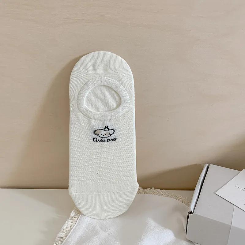 Sock Slippers Women Cotton Thin Breathable Summer Invisible No Show Socks Silicone Non-slip Girls Kawaii Cartoon Low Cut Socks