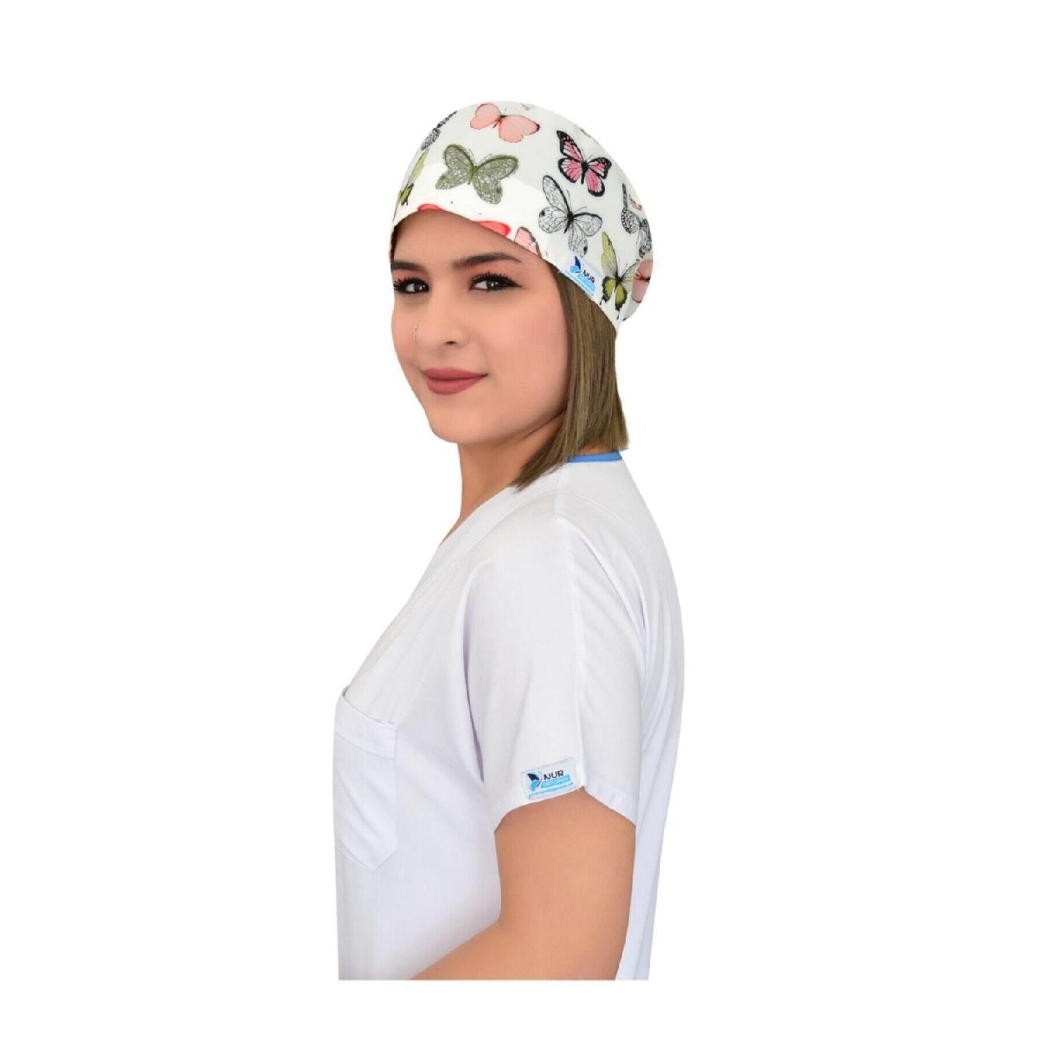 

Green Butterflies Lycra Surgery Doctor Nurse Hospital Medical Cook Bones білий