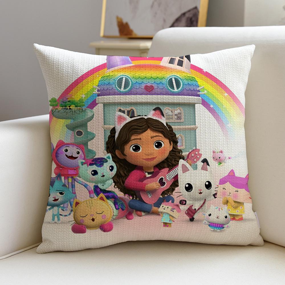Lovely GGabbys DollhouseS Cushion Cover Breathable and skinfriendly linen pillowcase square removable and washable cushion