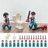12pcs Urban Toilet Cleaner Professional Character Building Blocks Children's Toys
