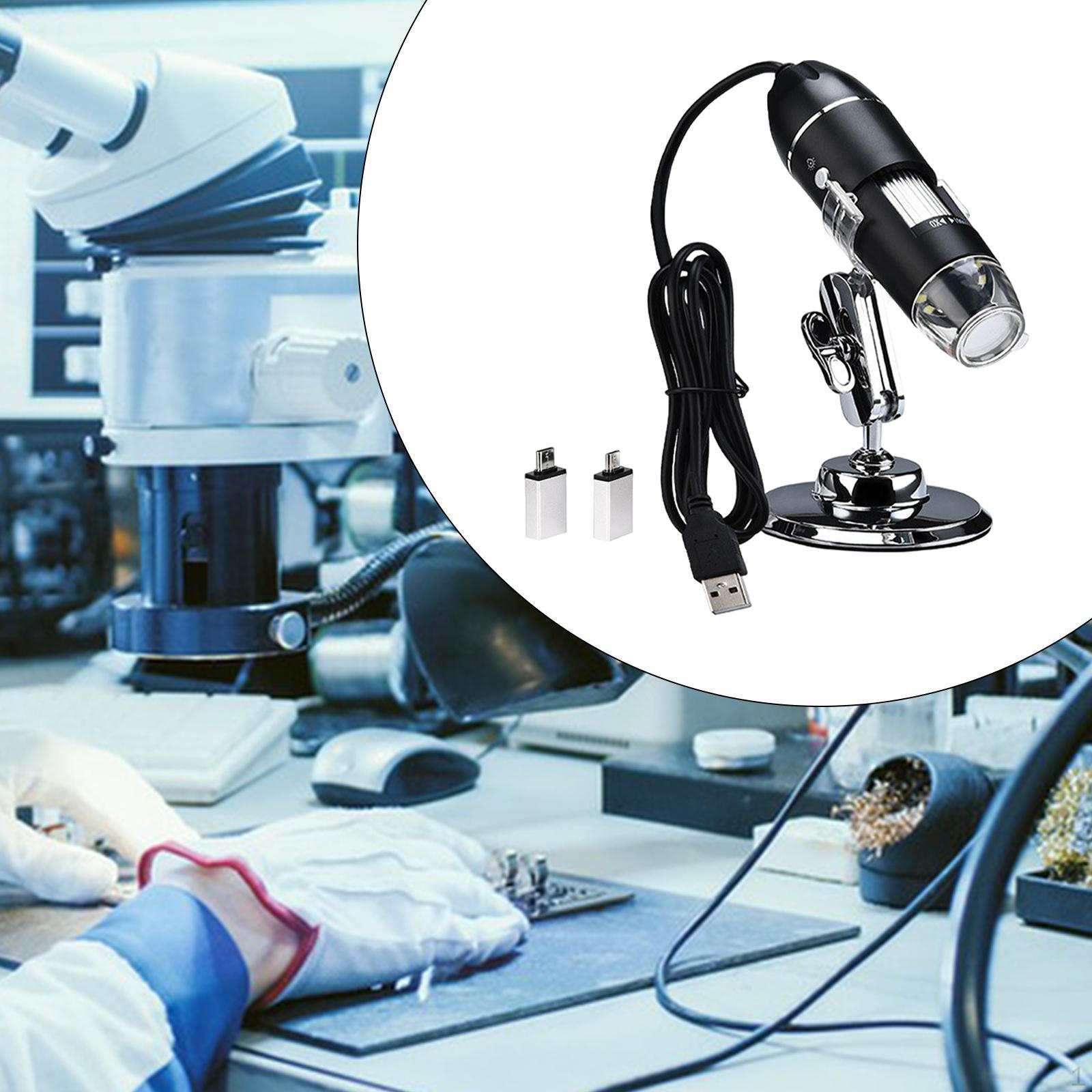 

Цифровой USB-микроскоп с увеличительным стеклом, компактная поворотная ручная портативная камера для осмотра 500X