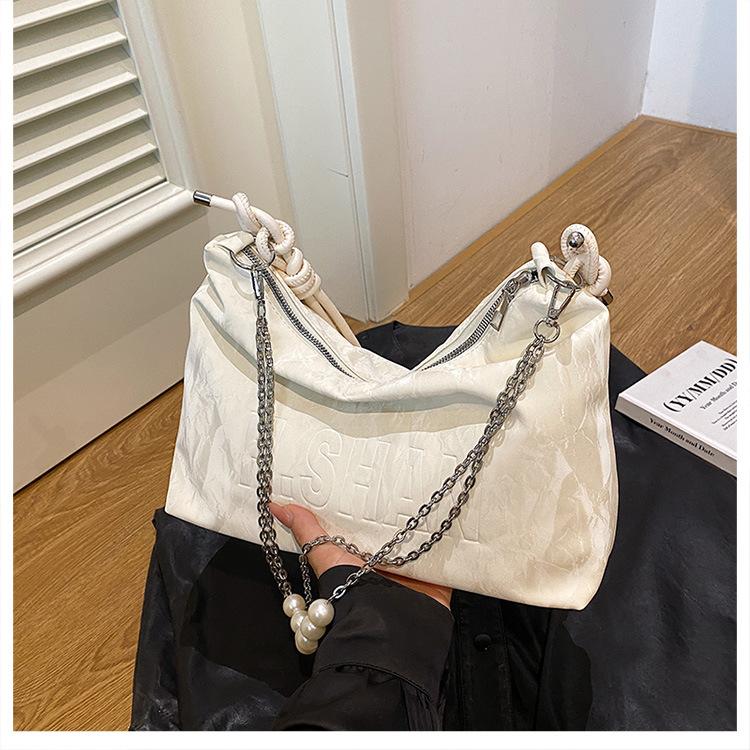 

Простая серебристая сумка подмышкой, женская новая вместительная сумка для работы и поездок на работу, универсальная сумка через плечо белый