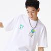 Li Ning X Og Slick Collaboration Earth Smiley Skateboard Letter Cartoon T-Shirt Unisex Tops White AHSS299-3