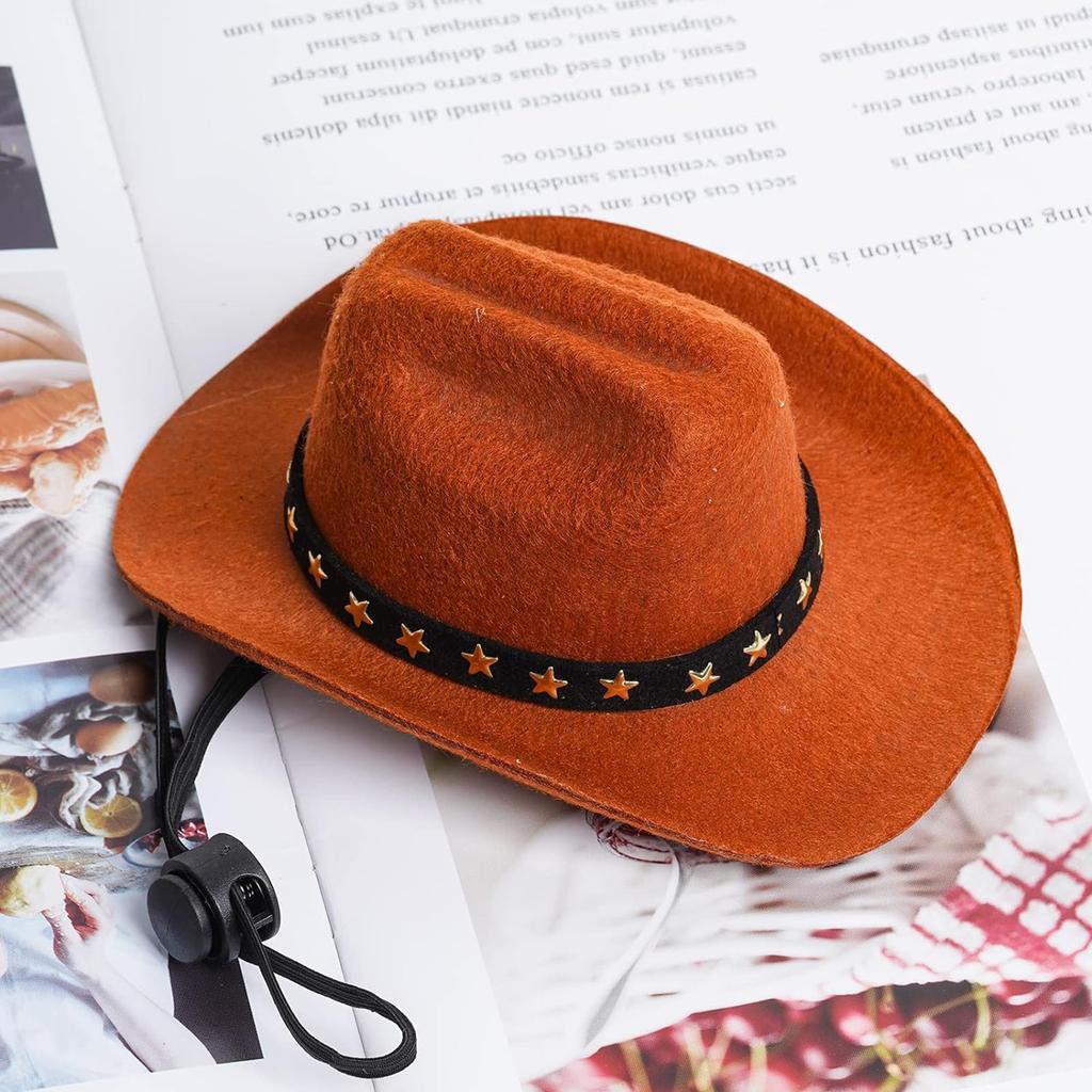 Brown Pet Cowboy Costume Cosplay Cap Halloween Costumes For Dogs Cat Pet Party Decoration Cowboy Hat