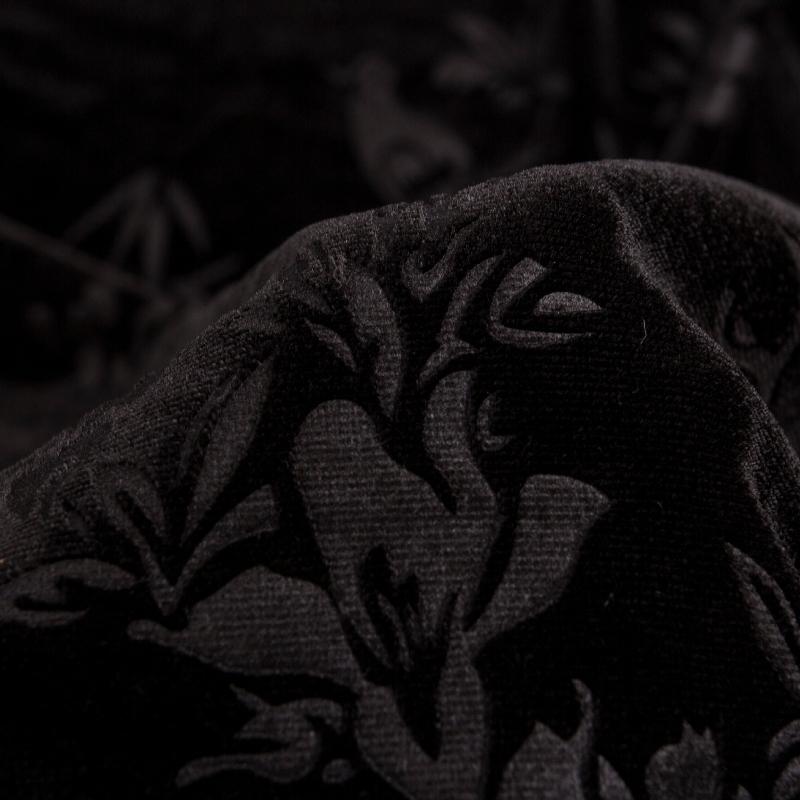 Schwarzer Brokat Stretchy Jacquard Samtstoff Afrikanischer Nigerianischer Stoff für DIY Nähen Kleid Cheongsam 150cm Breite