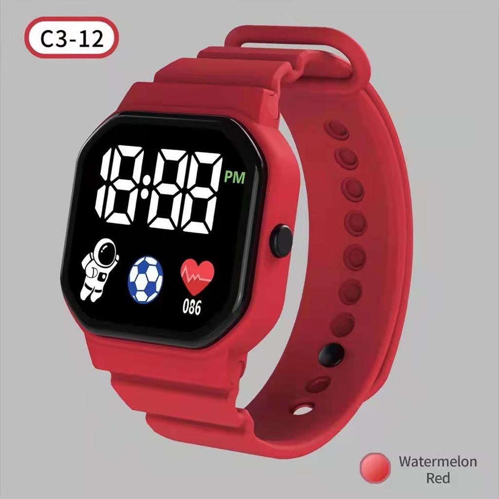 Digital Sports Watch Waterproof Electronic Watch Unisex LED Wrist Watch Battery Powered Birthday Gift for Boys Girls