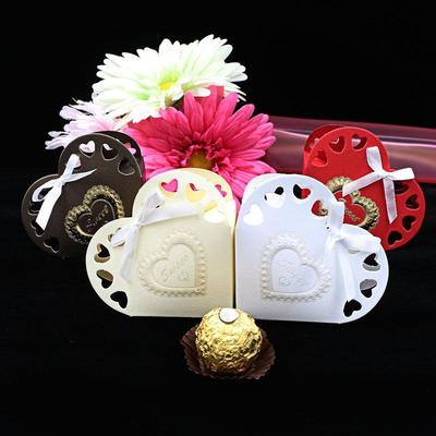 25 stuks Papieren Liefdeshart Snoepdoos Zoete Cadeaudoos Feestartikelen Bruiloftsdecoratie Huwelijksbedankjes