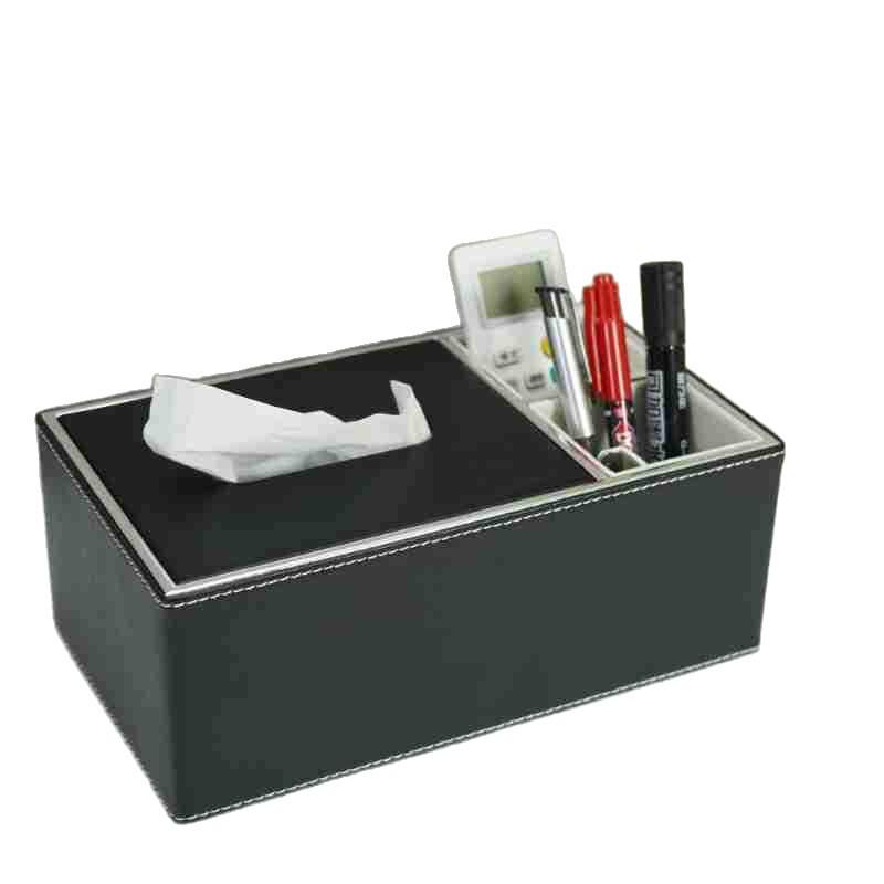 Multi-functional Leather Tissue & Remote Holder for Home & Office LG8210