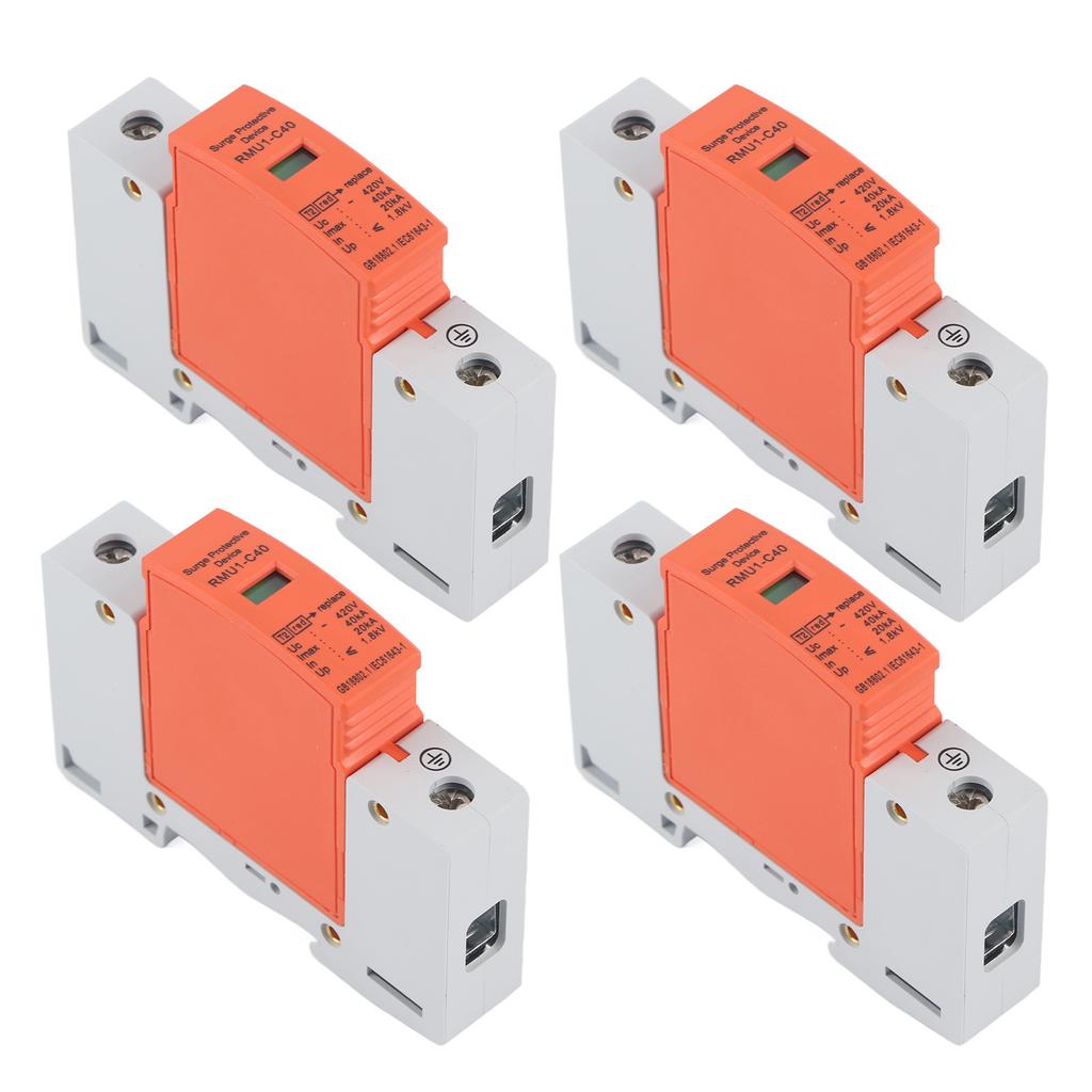 4 Stück 1P Überspannungsschutzgerät DIN-Schienenmontage SPD Hausableiter Schutz AC 420V