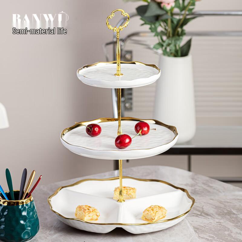 3-Tier Ceramic Dessert & Fruit Serving Plate