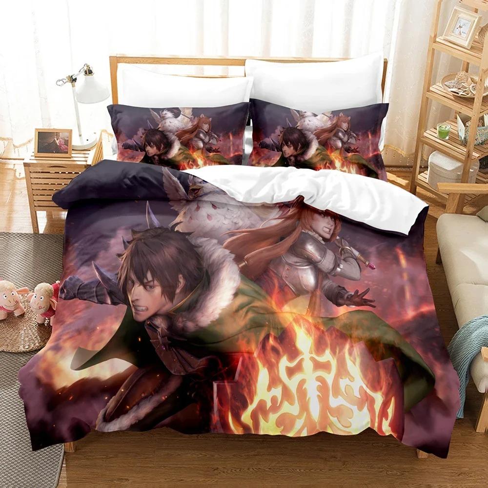 3D Printed The Rising of the Shield Hero Bedding Set Duvet Cover Double Twin Full Queen King Adult Kids Bedclothes Quilt Cover Tool