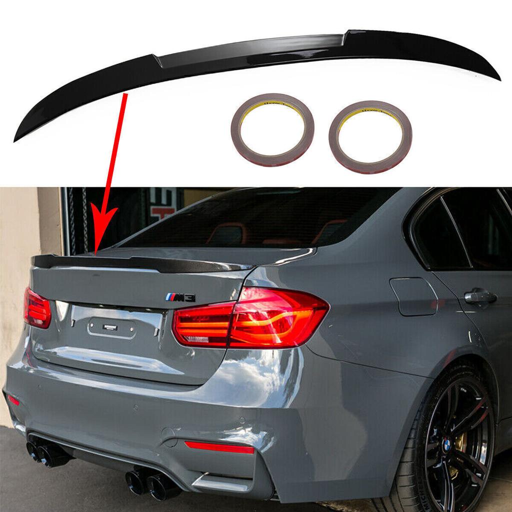 FOR BMW 3 SERIES F30 F80 REAR BOOT SPOILER M3 STYLE LIP GLOSS BLACK 100% FIT nlxk36