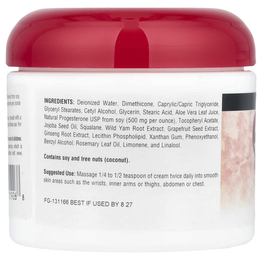 Natural Progesterone Cream, 4 Oz (113.4 G)