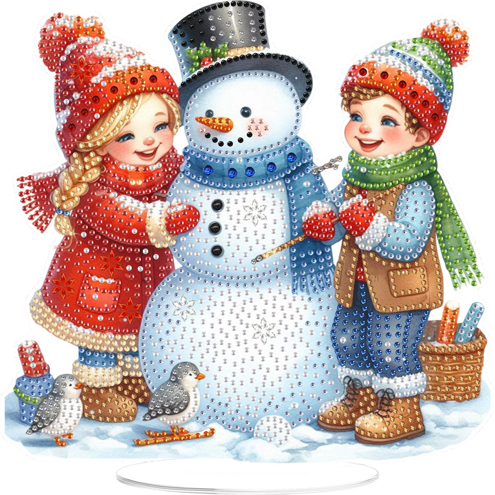 

2D Flat Christmas DIY 5D DIY Diamond Art Tabletop Decorations Diamond Painting Desktop Decorations for Home Office Desktop Decor