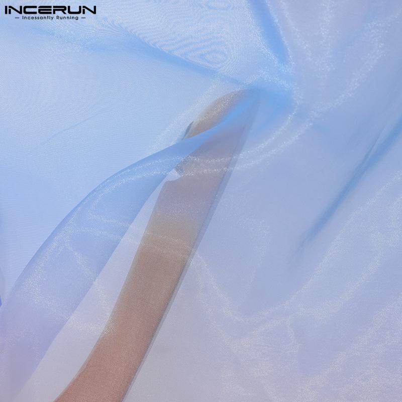 INCERUN Pánské letní síťované kalhoty s přechodem na kravatu s vysokým pasem Dye Patchwork