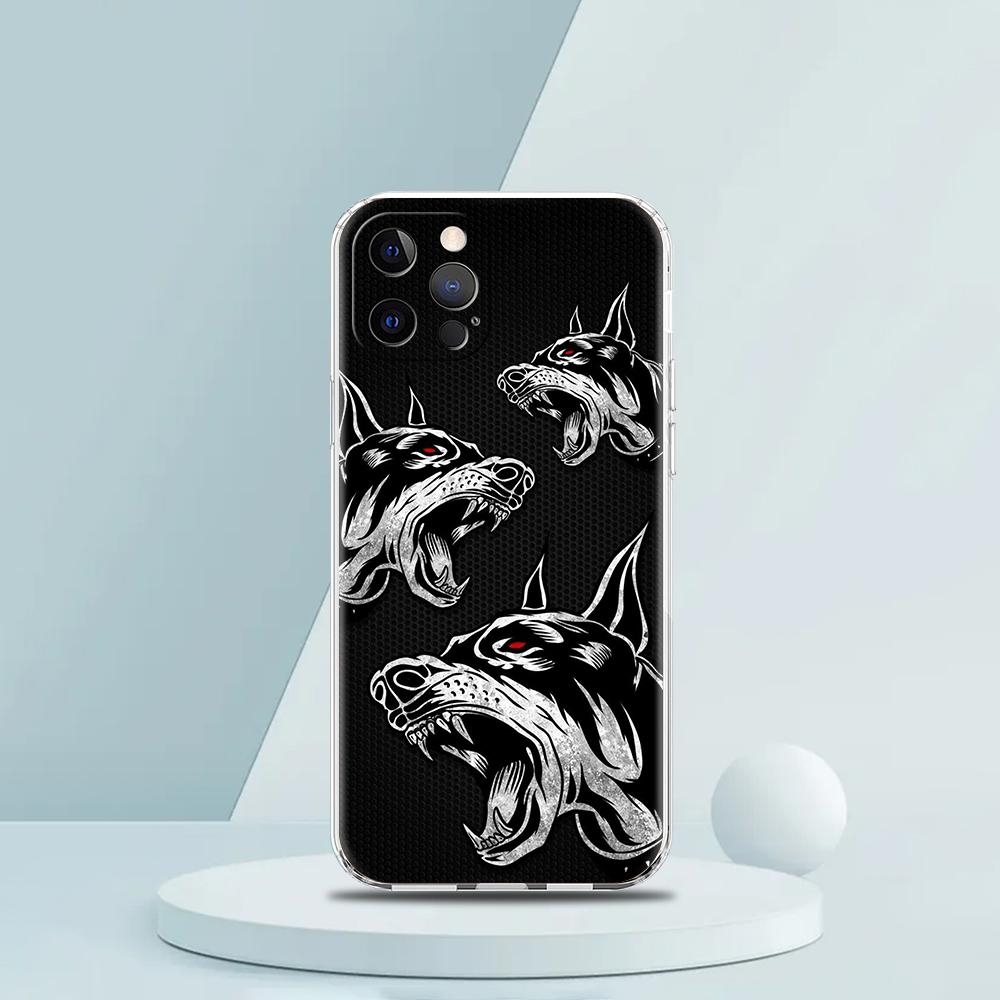 Doberman Dog Case for iPhone 16 15 14 13 12 Pro Max Cover Transparent Soft for iPhone 11 Pro Max 7 8 Plus XS XR Shell Capas Bags