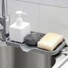Non-Slip Silicone Bath Sink Tray with Drainage System -Dish Rack-like Design for Bathroom Countertop, Shower & Bathtub