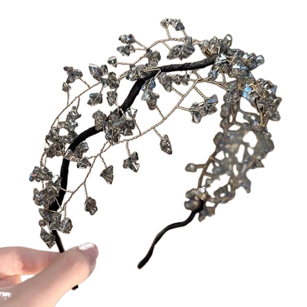 Luxury Fairy Vintage Headband Elegant Wedding Headwear Crystal Beaded Hair Hoop  Hair Accessories