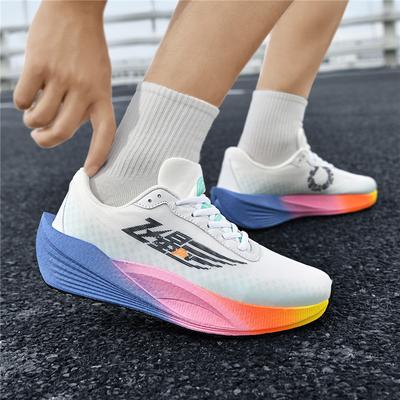 Men's and Women's Same Popcorn Carbon Board Professional Racing Running Shoes Outdoor Lightweight Cushioning Low-top Comfortable Sports Running Shoes