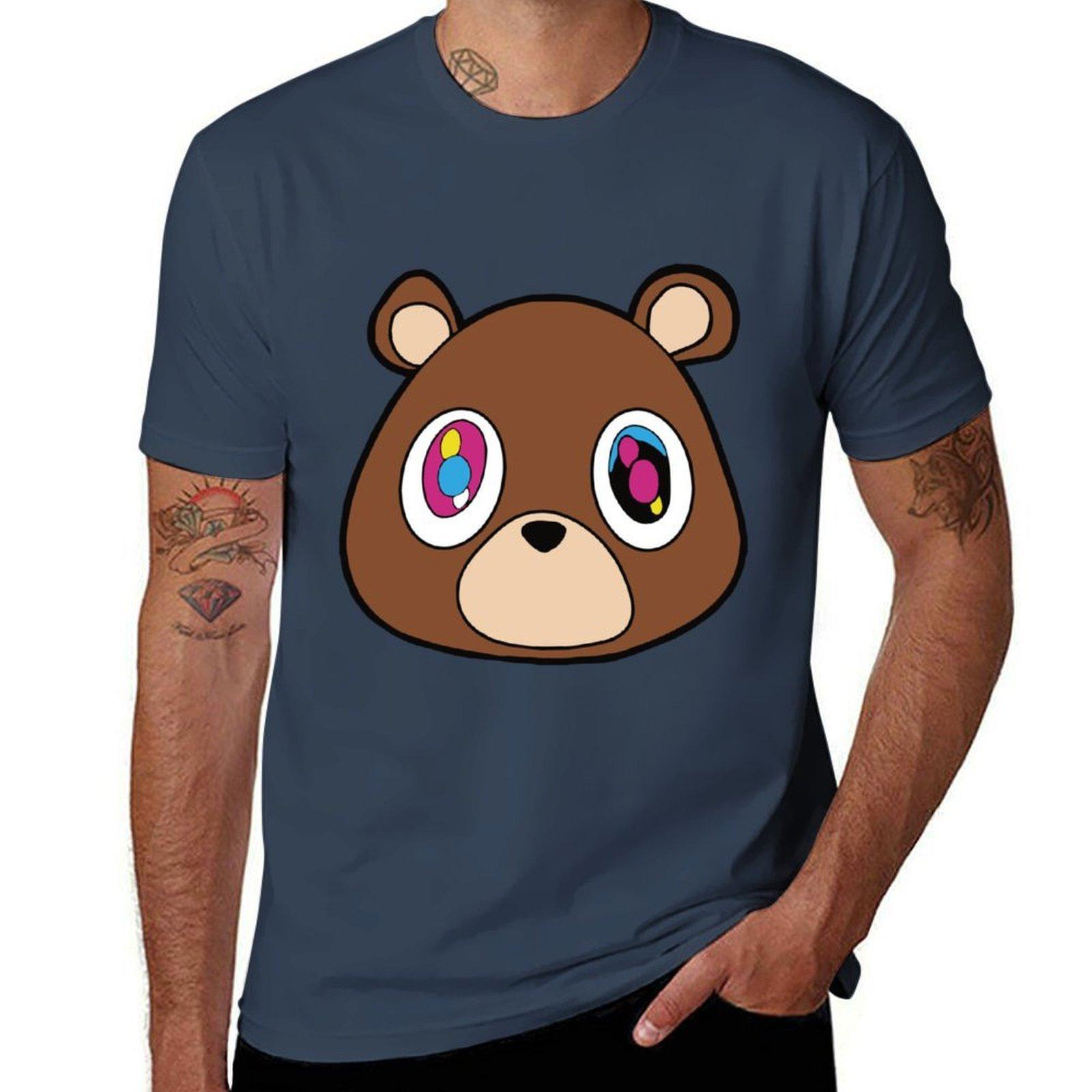 Kanye West Graduation Bear Sticker TShirt Plus Size Basic Short Sleeve Top S