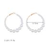 Trendy Big Hoop Earrings For Women Fashion Circle Round Imitation Pearl Earrings For Female Party Ear Jewelry Accessories Gift