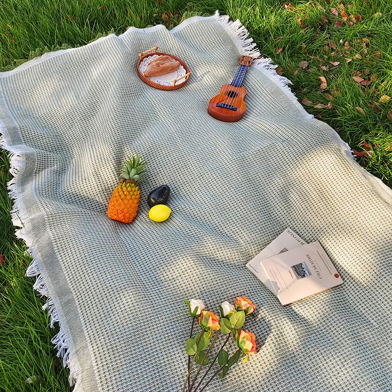 Outdoor picnic mat linen tablecloth camping blanket atmosphere tablecloth picnic mat outing car trunk mat