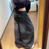 Casual Womens Y2K Loose Baggy Jeans Blue Washed High Street Vintage Cargo Pants Wide Leg Oversized Trousers Y2K Pants