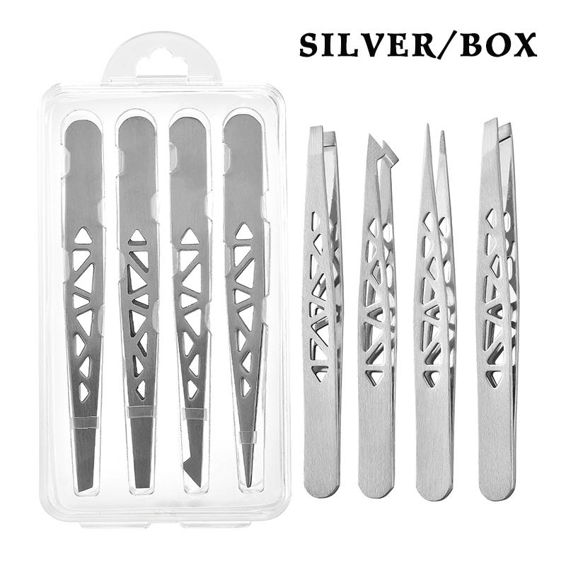 

Набор из 4 профессиональных пинцетов - Идеально подходит для удаления волос на бровях, удаления заноз и вросших волос, для мужчин и женщин A2